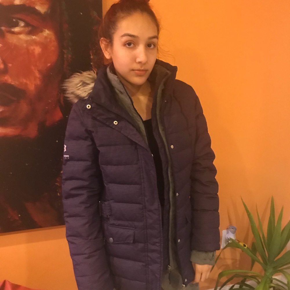 Purple down coat